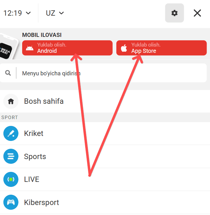 Megapari mobil ilovasi