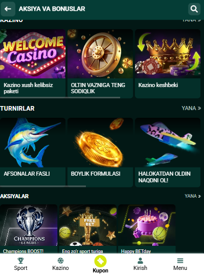 Spinbetter UZ uchun xush kelibsiz bonus